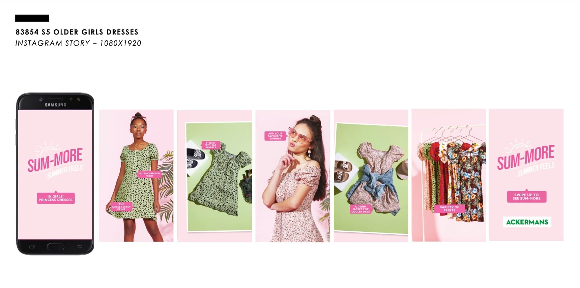 S5 Older Girls Dresses, Instagram Story campaign