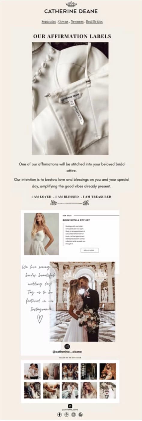 Email marketing campaign: Our Affirmation Labels